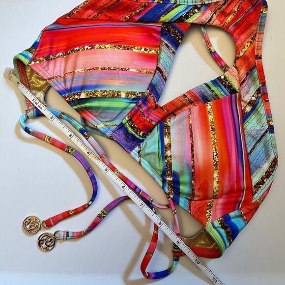 Luli Fama Bellamar High Neck Cutout Bikini Top nwt - Picture 2 of 8